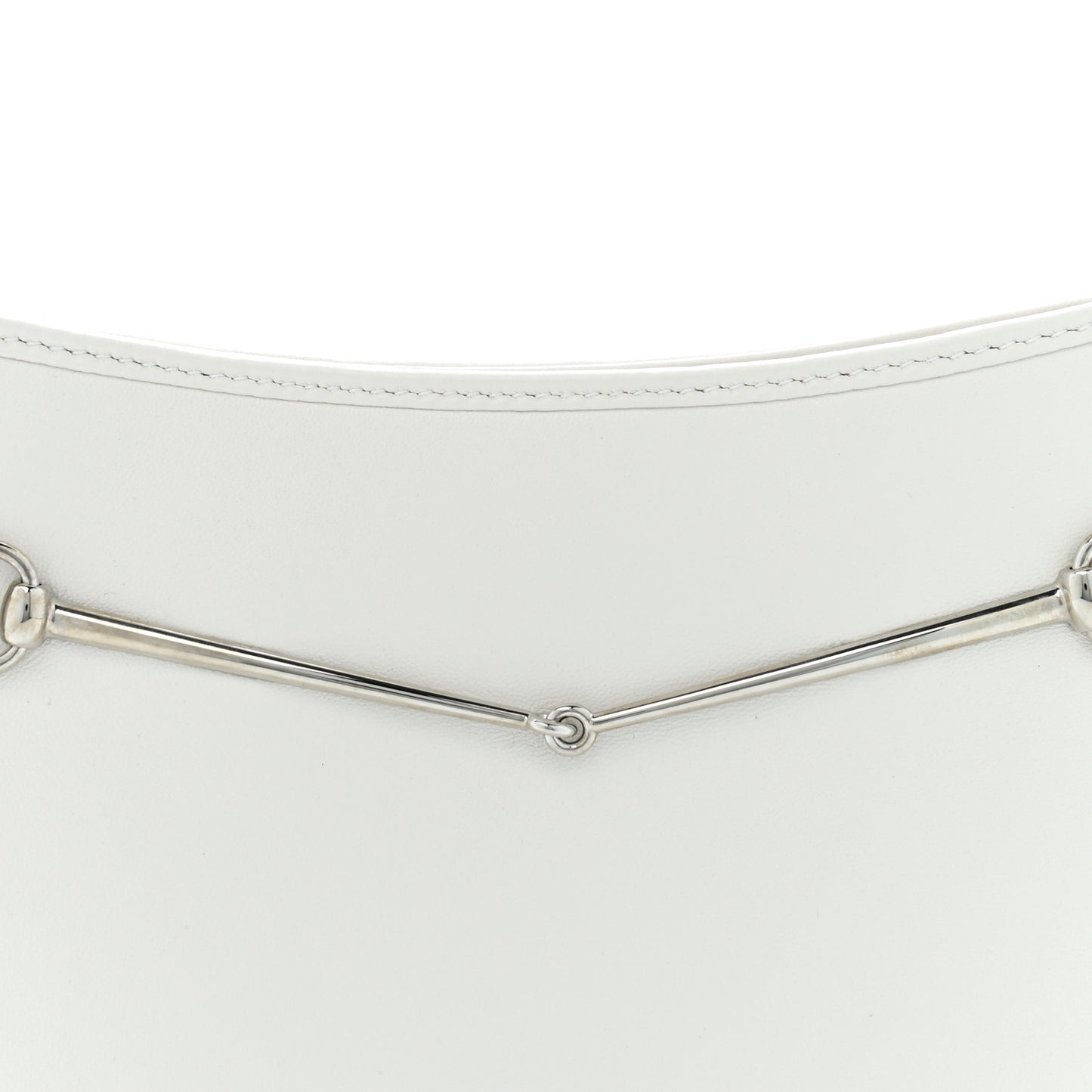 Calfskin Horsebit Slim Shoulder Bag White