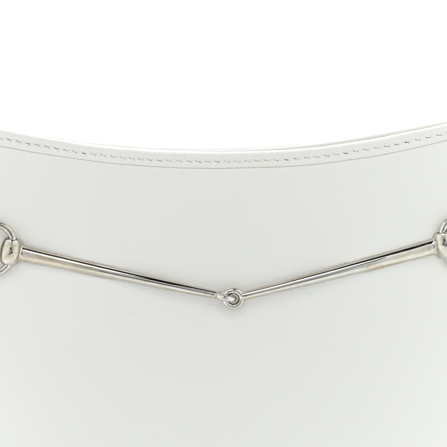 Gucci Calfskin Horsebit Slim Shoulder Bag White 8 of 10