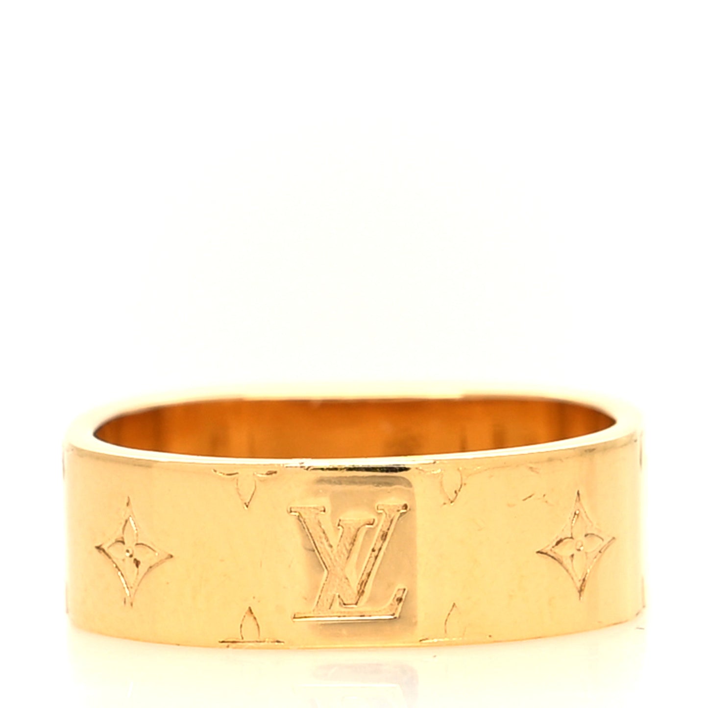 Brass Monogram Engraved Nanogram Ring S Gold