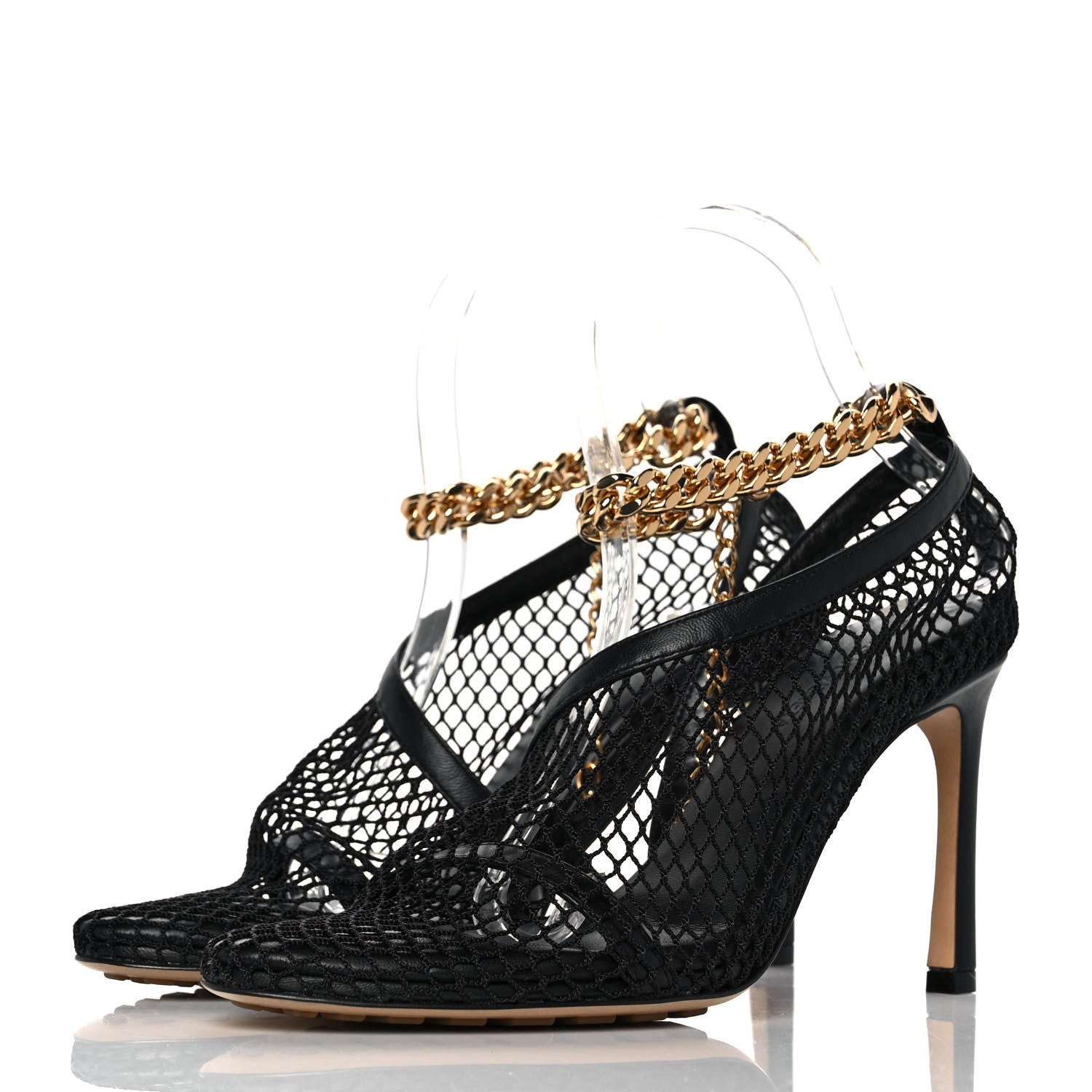 Bottega Veneta Mesh Nappa Chunky Chain Sandals 36 Black 3 of 9
