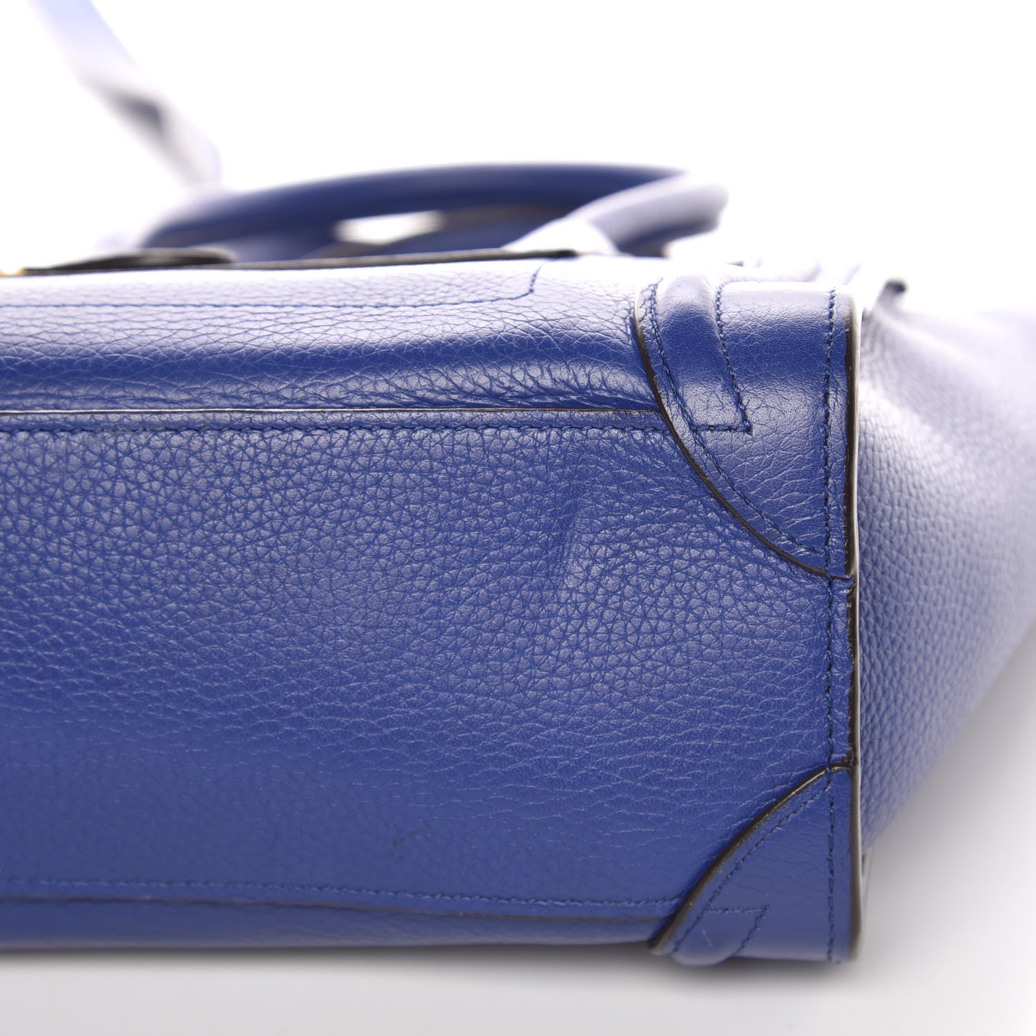 Celine Drummed Calfskin Nano Luggage Indigo 10 of 20