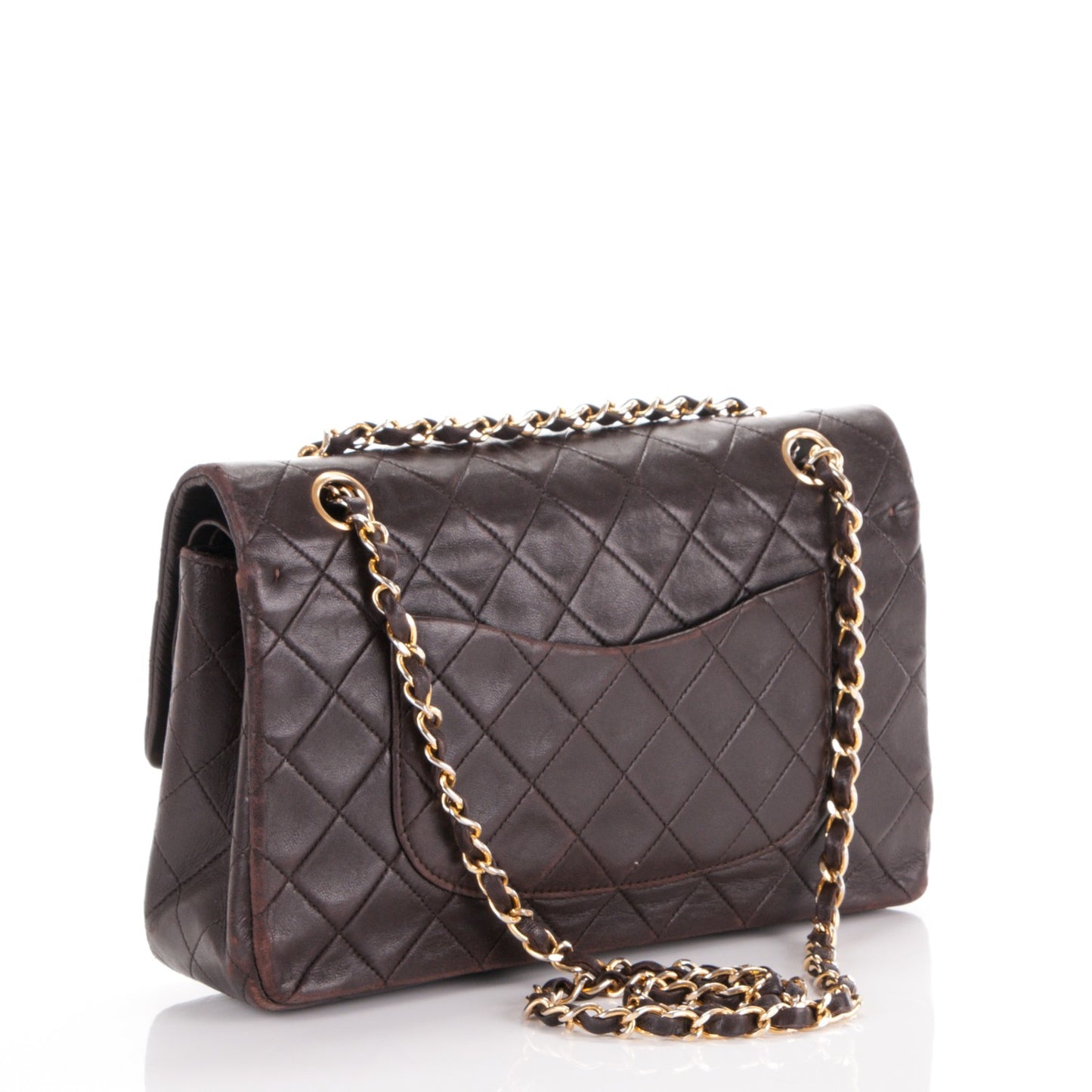 Lambskin Medium Double Flap Brown