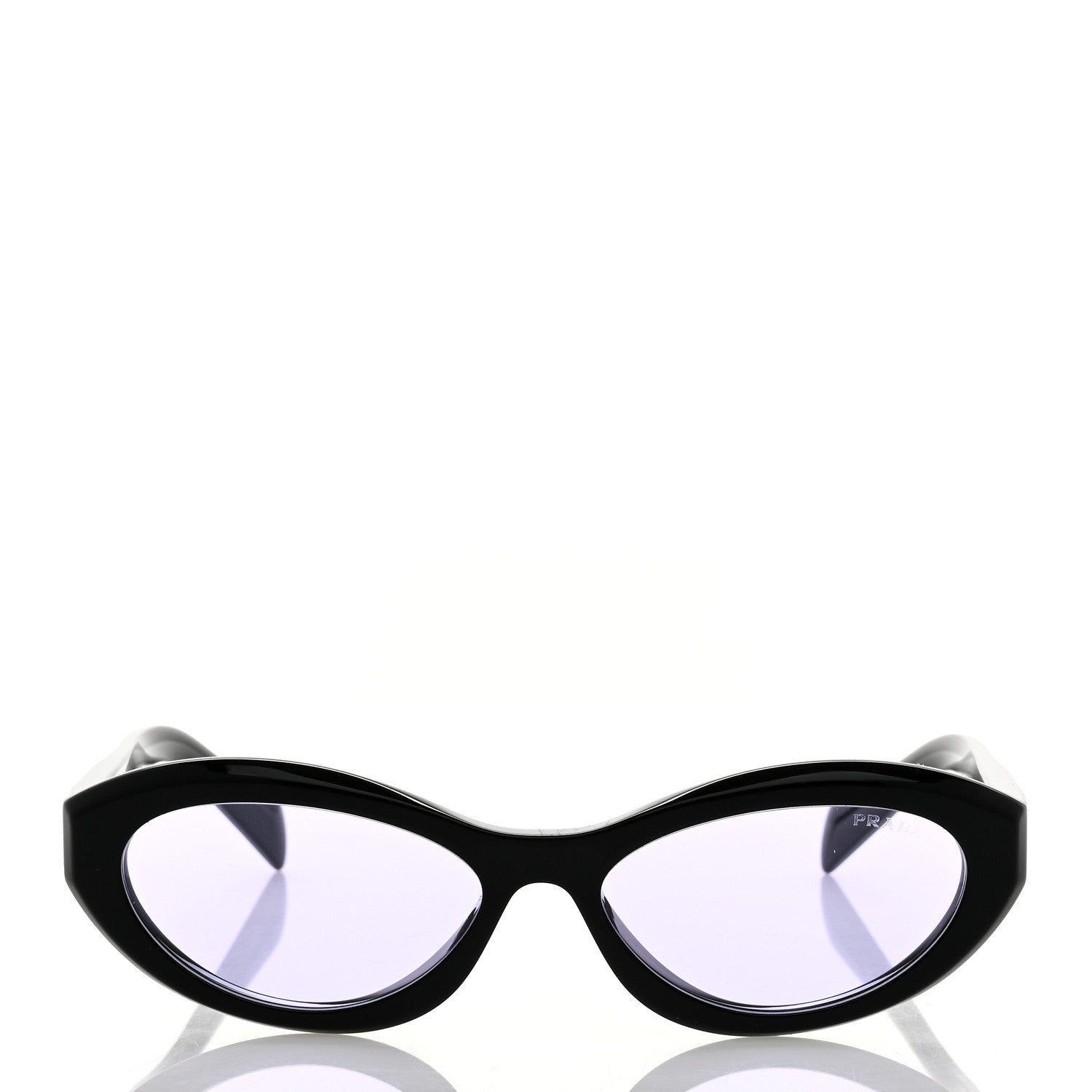 Prada Acetate Oval Sunglasses SPR 26Z Black Purple 2 of 8