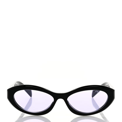 Prada Acetate Oval Sunglasses SPR 26Z Black Purple 2 of 8