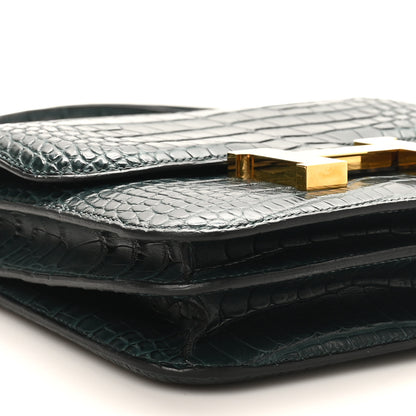 Hermes Matte Alligator Constance 18 Vert Cypress 9 of 11