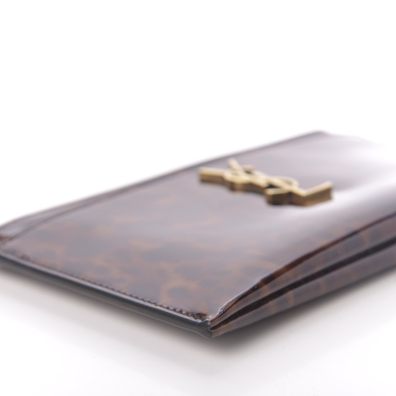 Saint Laurent Patent Monogram Bill Pouch Tortoiseshell 8 of 11