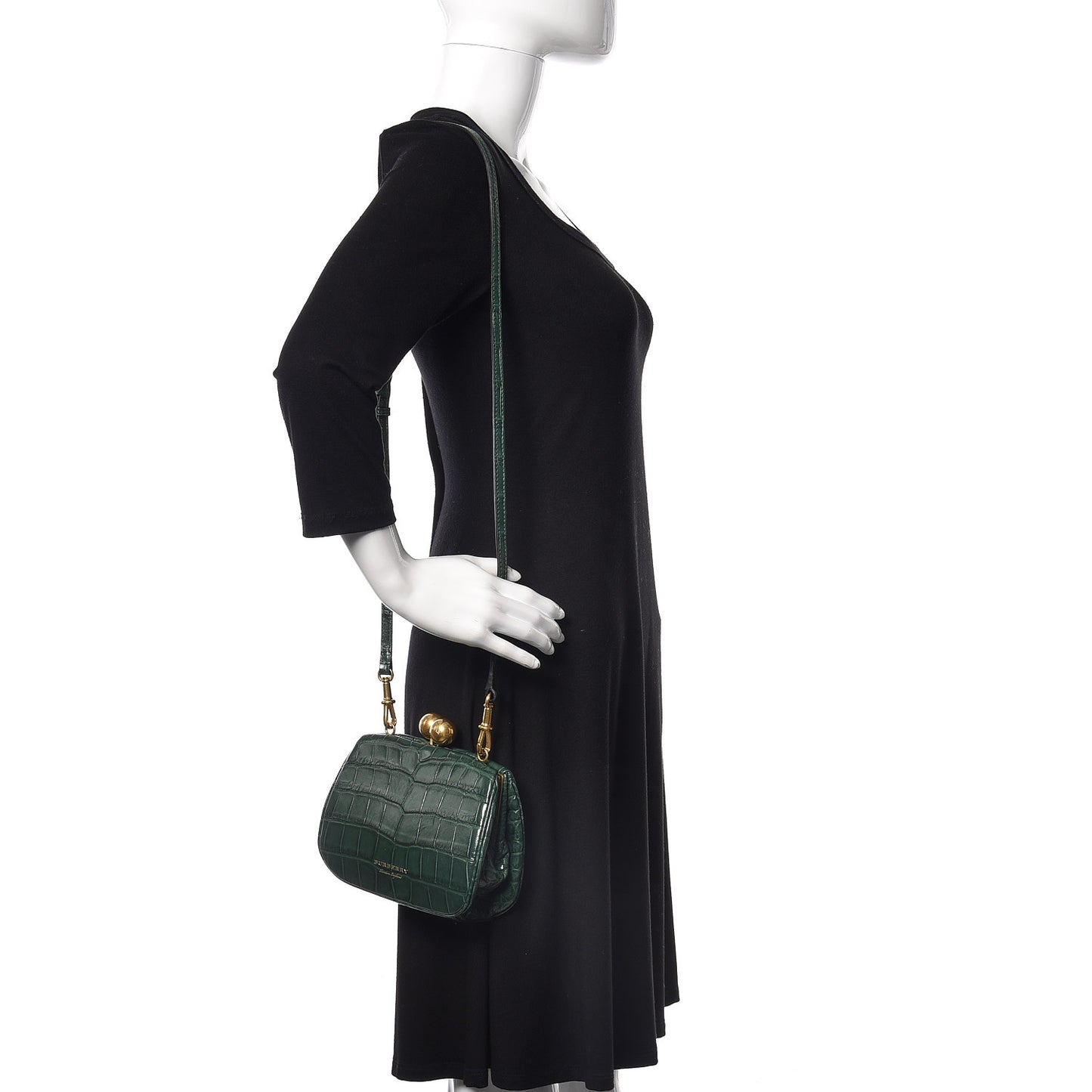 Alligator Small Frame Bag Dark Green