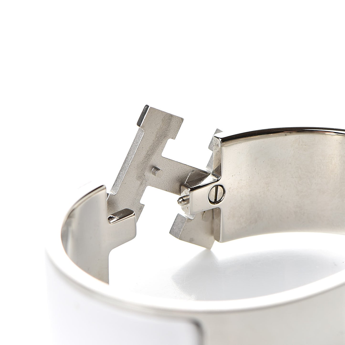 Enamel Wide Clic Clac H Bracelet GM White