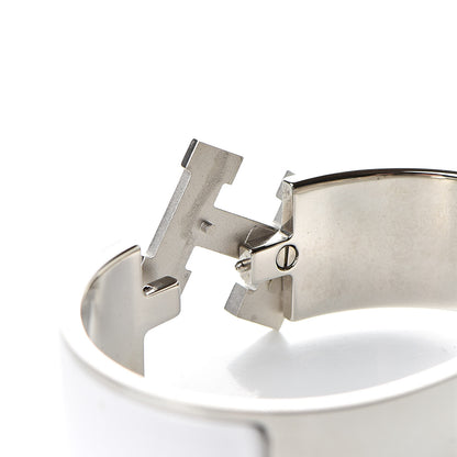 Hermes Enamel Wide Clic Clac H Bracelet GM White 5 of 6