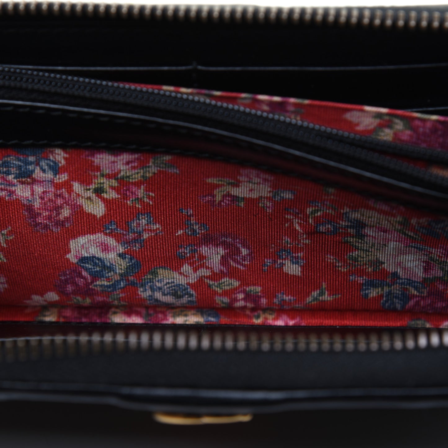 Calfskin Web Trapuntata GG Zip Around Wallet Black