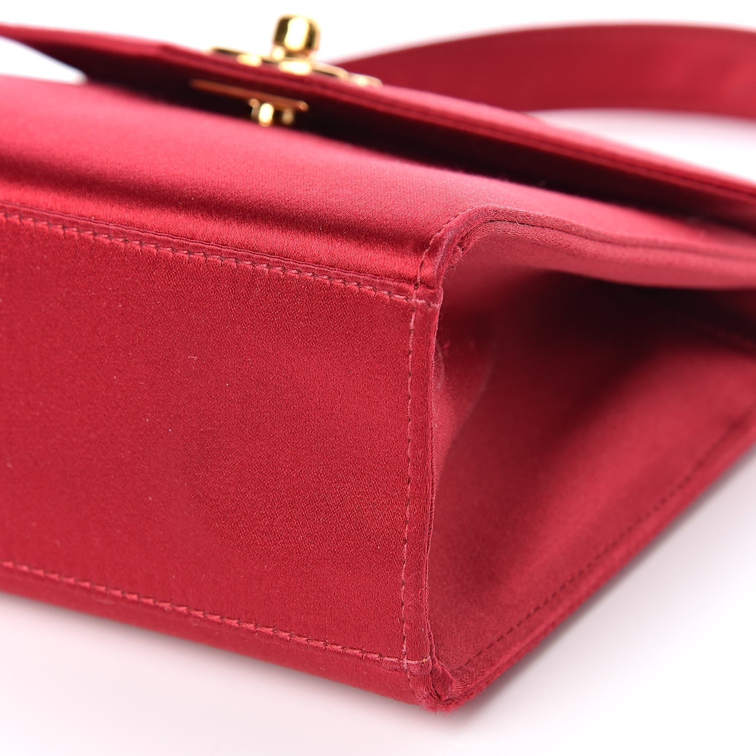 Chanel Satin Evening Flap Red 9 of 10