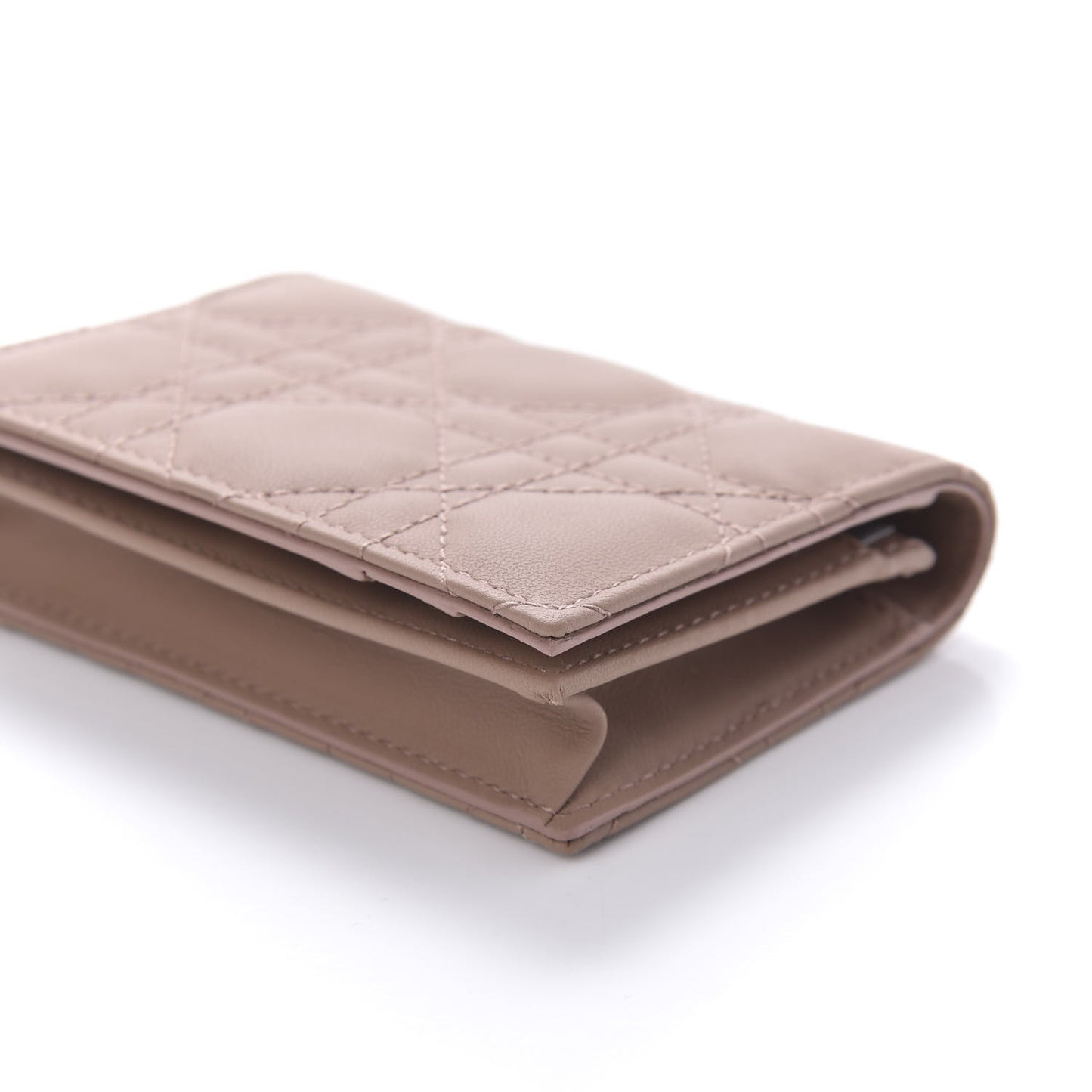 Ultra Matte Calfskin Cannage Small Lady Dior Flap Card Holder Fard
