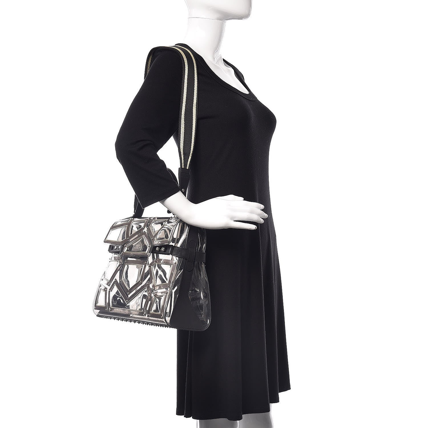 Delvaux Vinyl Gladiator Tempete Satchel Antique Silver 2 of 10