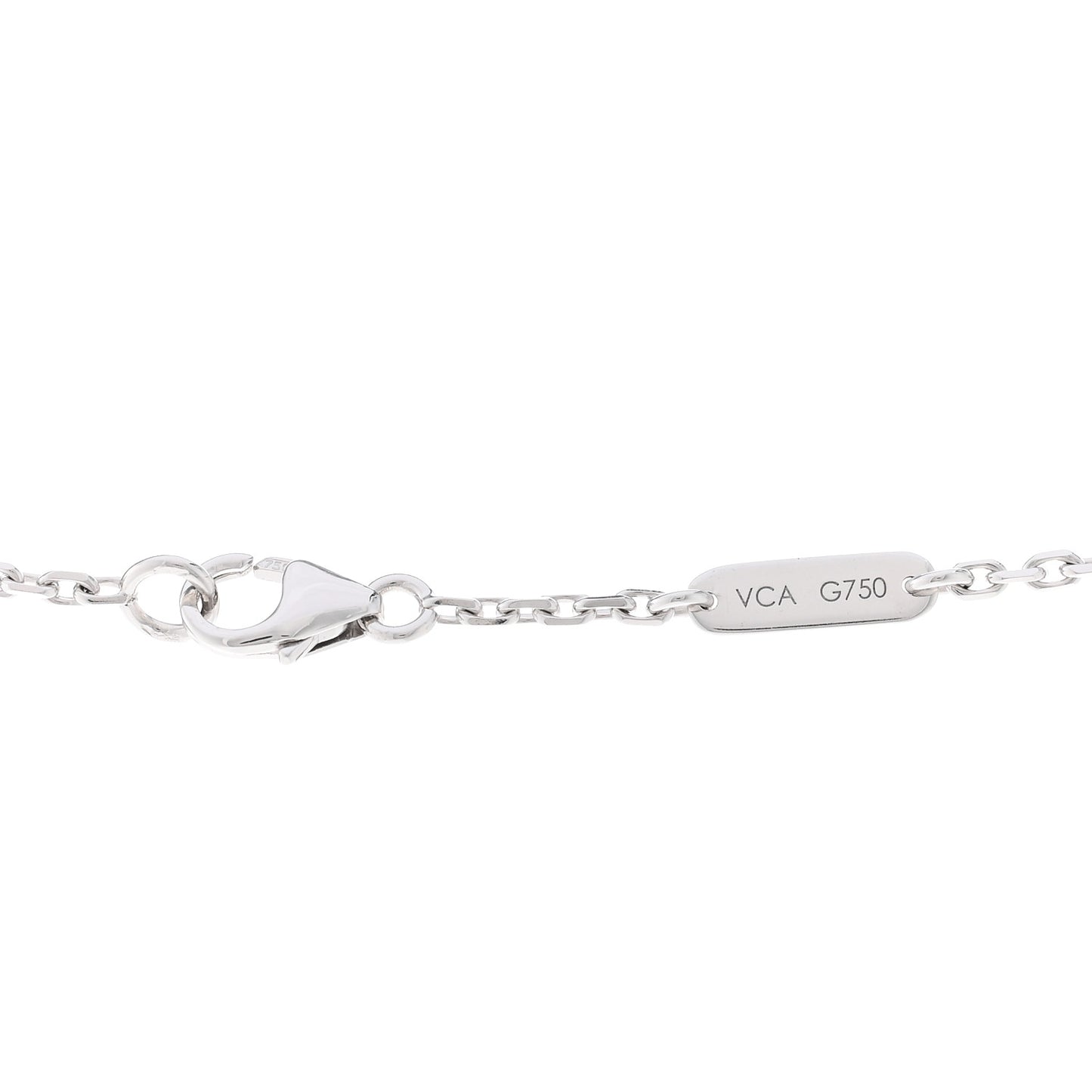 18K White Gold Mother of Pearl Magic Alhambra Pendant Necklace