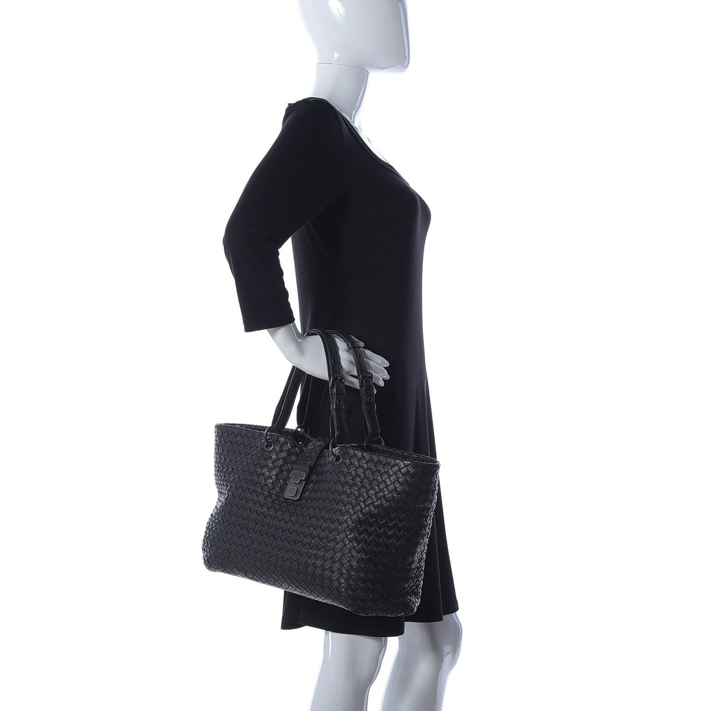 Nappa Intrecciato Large Capri Tote Black