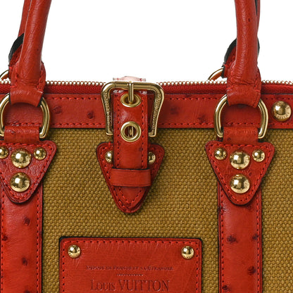 Louis Vuitton Toile Ostrich Trianon Sac de Nuit GM Olive Rouille 7 of 9
