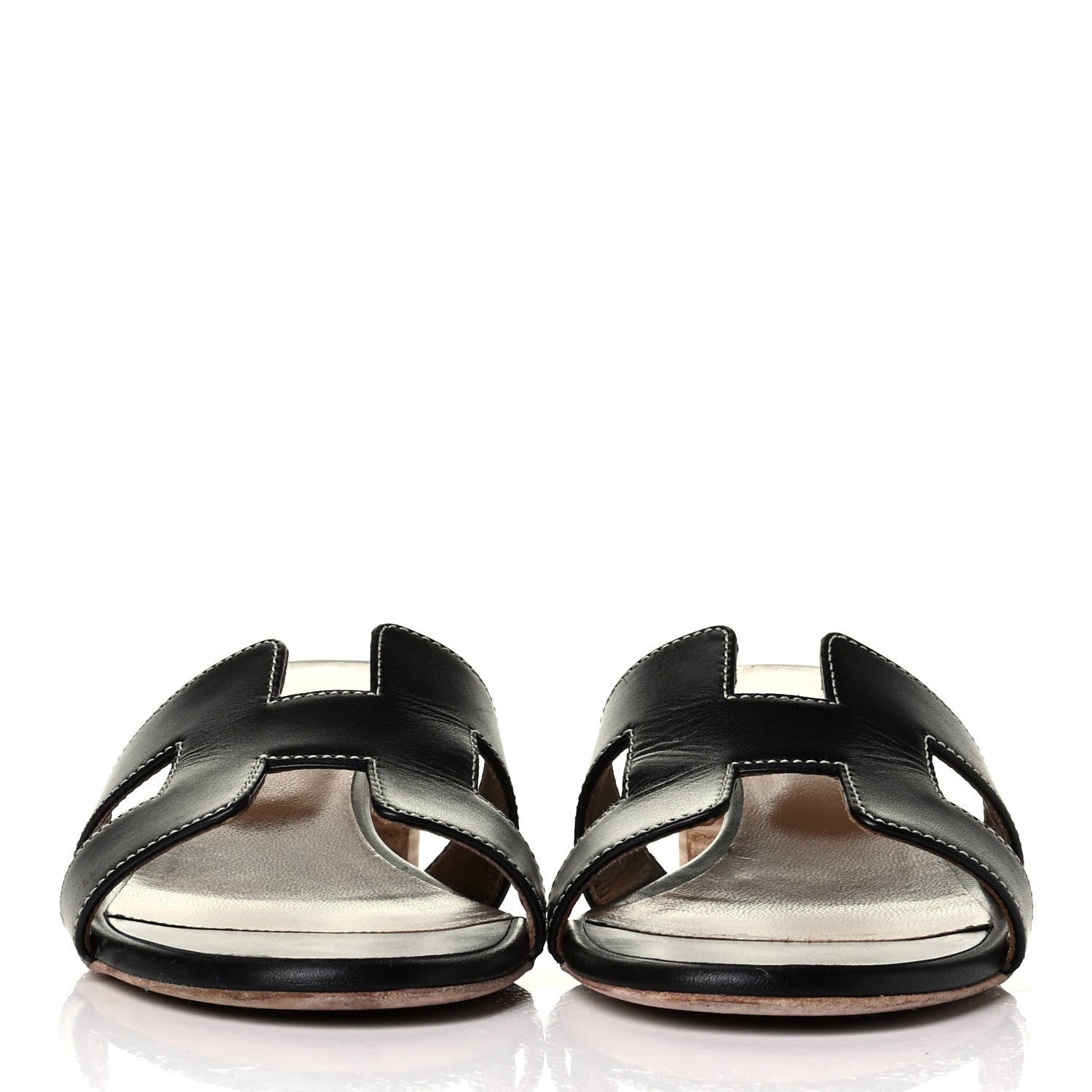 Hermes Calfskin Oasis Sandals 36 Black 2 of 6