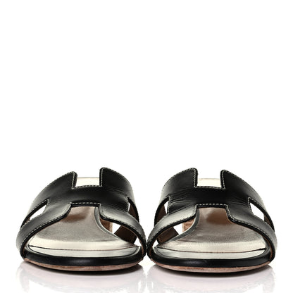 Hermes Calfskin Oasis Sandals 36 Black 2 of 6