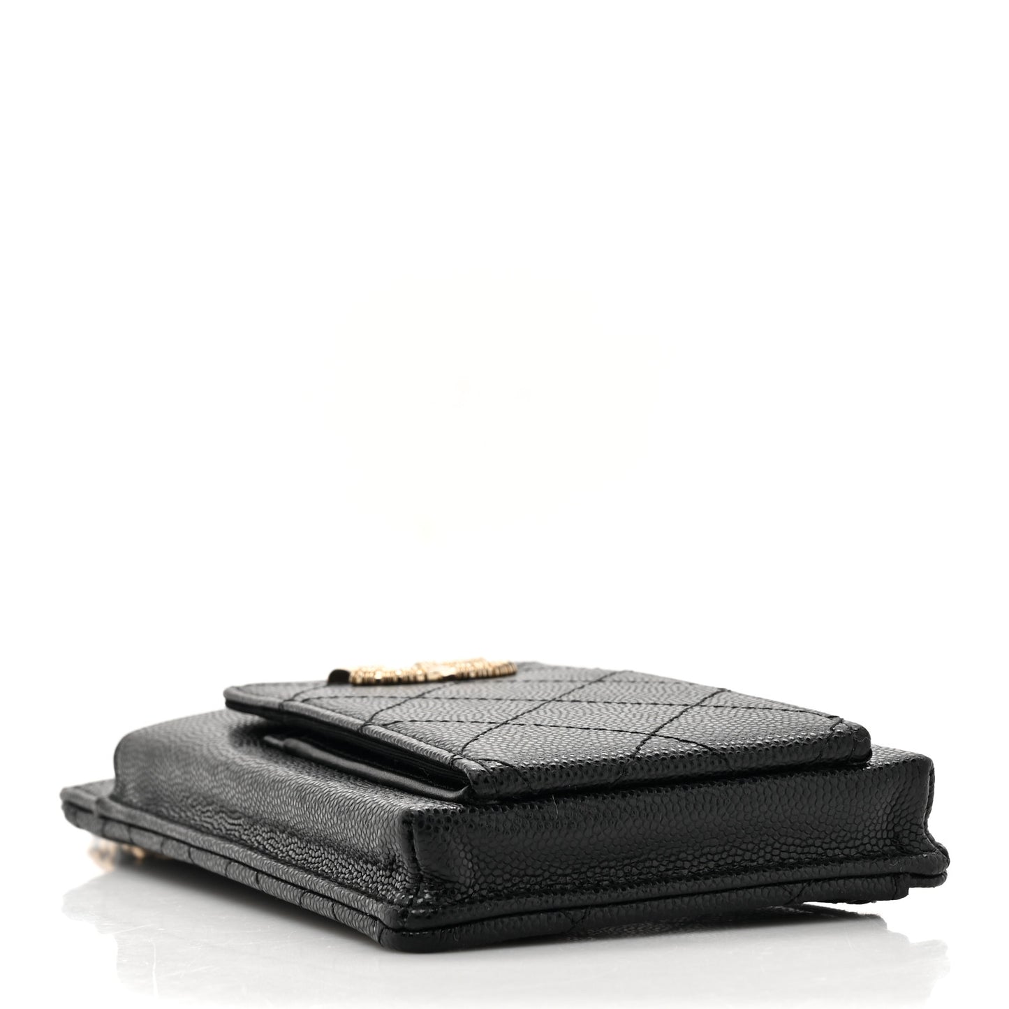 Caviar Quilted Zip Phone Case Black
