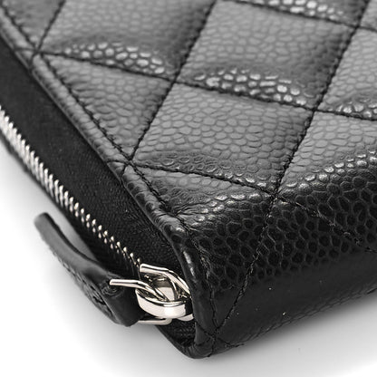 Chanel Caviar Quilted Large Zip Around Wallet Black 9 of 11