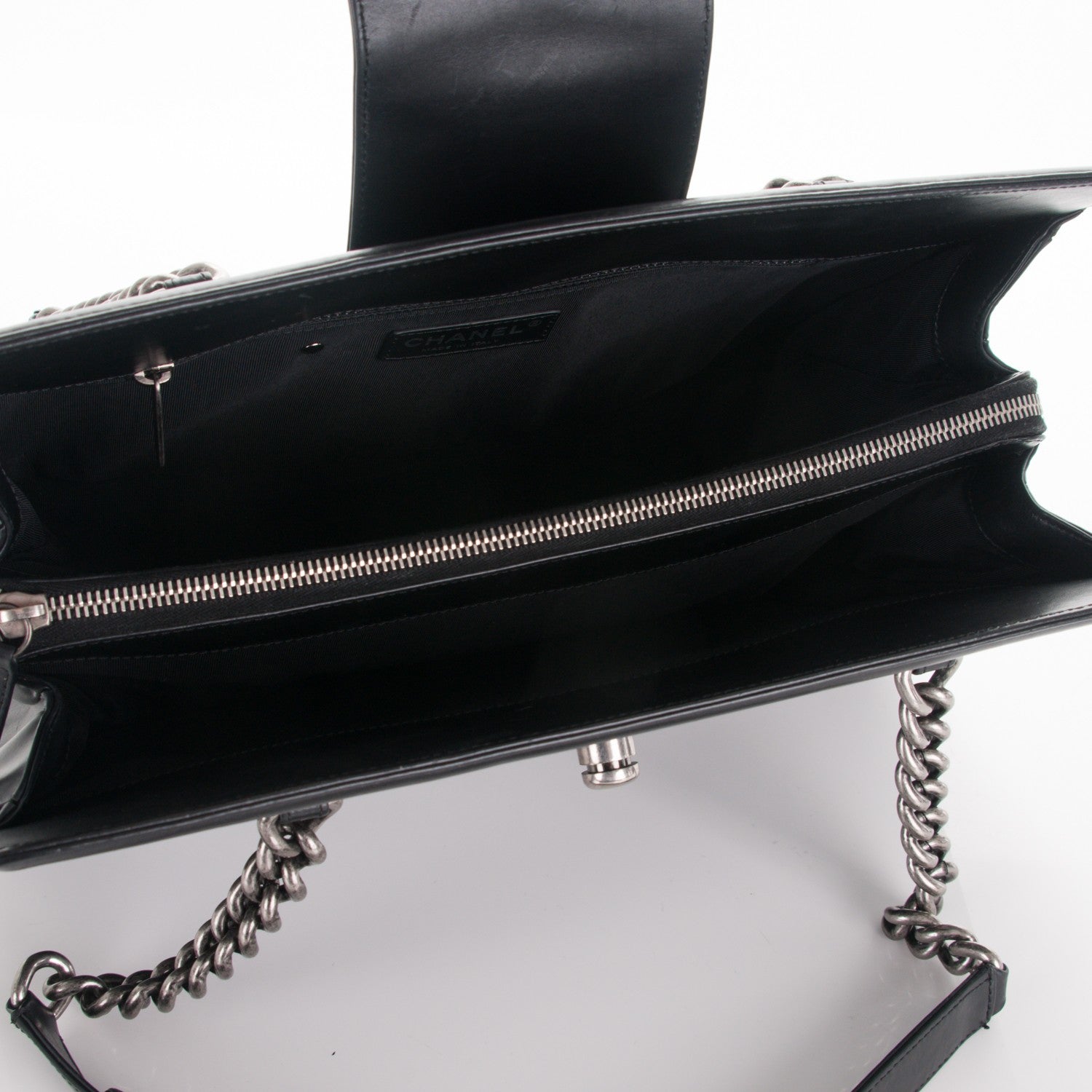 Chanel Glazed Calfskin Boy Tote Black 5 of 8