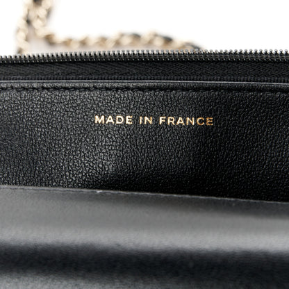 Chanel Lambskin Quilted CC Wallet On Chain WOC Black 7 of 12