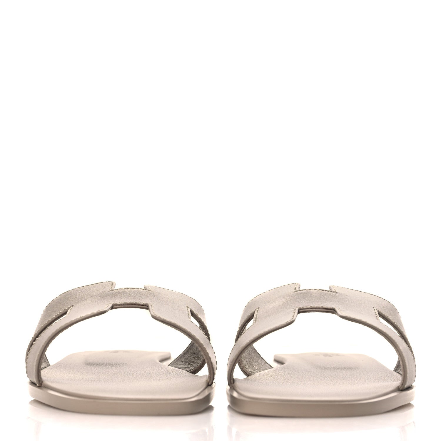 Hermes Box Calfskin Oran Sandals 38.5 Beige Mastic 2 of 9