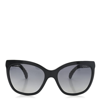 Chanel Acetate Quilted Polarized Butterfly CC Sunglasses 5288-Q Black 2 of 7