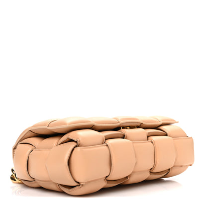 Bottega Veneta Lambskin Maxi Intreccio Padded Chain Cassette Crossbody Bag Almond 4 of 11