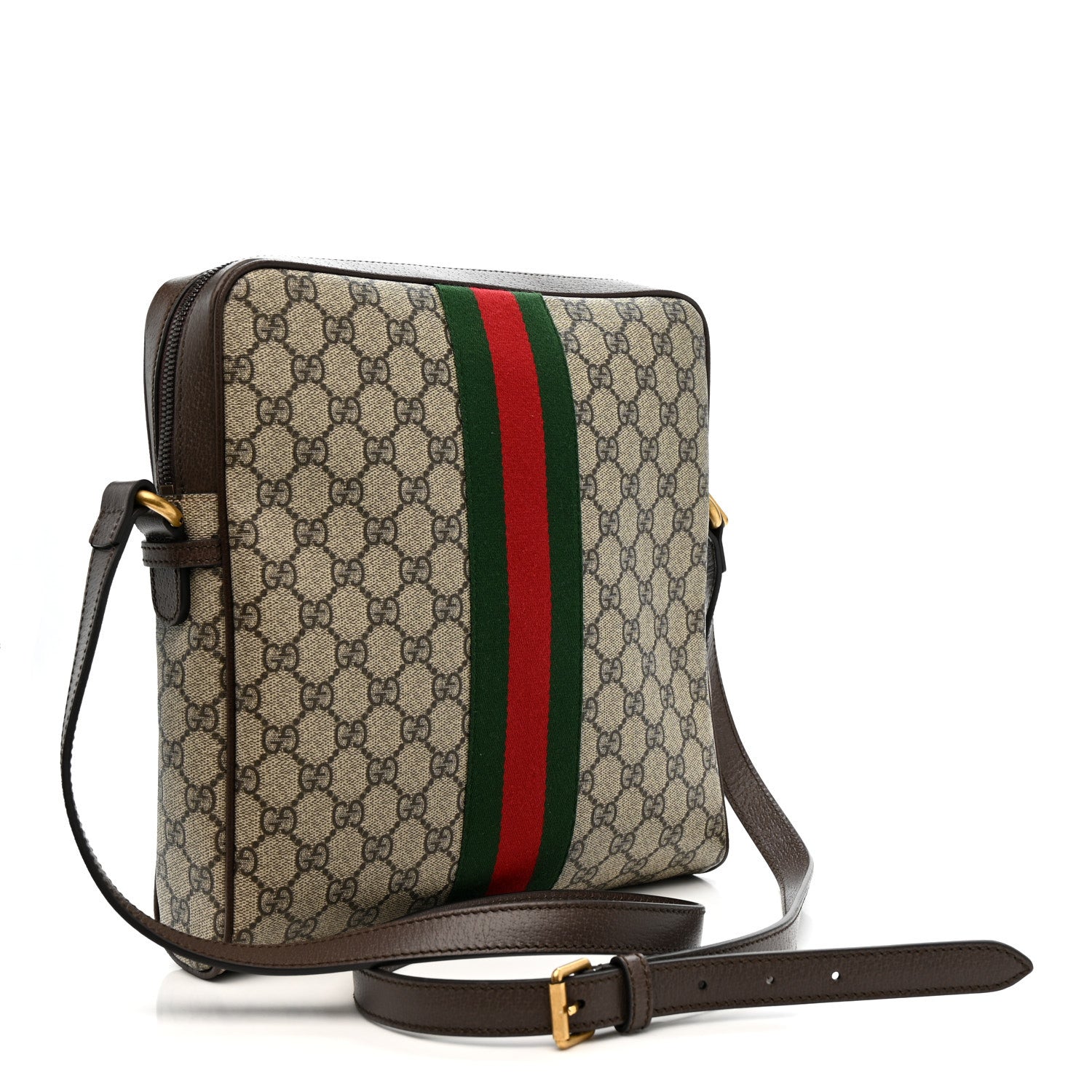 Gucci GG Supreme Monogram Web Medium Ophidia Messenger Bag Brown 3 of 10