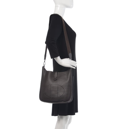 Hermes Taurillon Clemence Evelyne II PM Chocolate 2 of 12