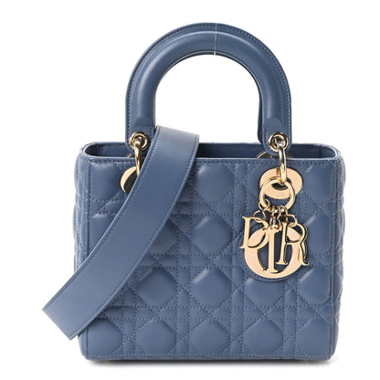 Christian Dior Lambskin Cannage Small My ABCDior Lady Dior Denim Blue 1 of 10