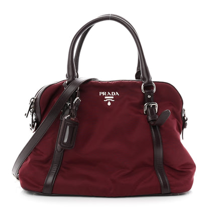 Prada Nylon Tessuto Soft Calf Small Tote Granato 1 of 11