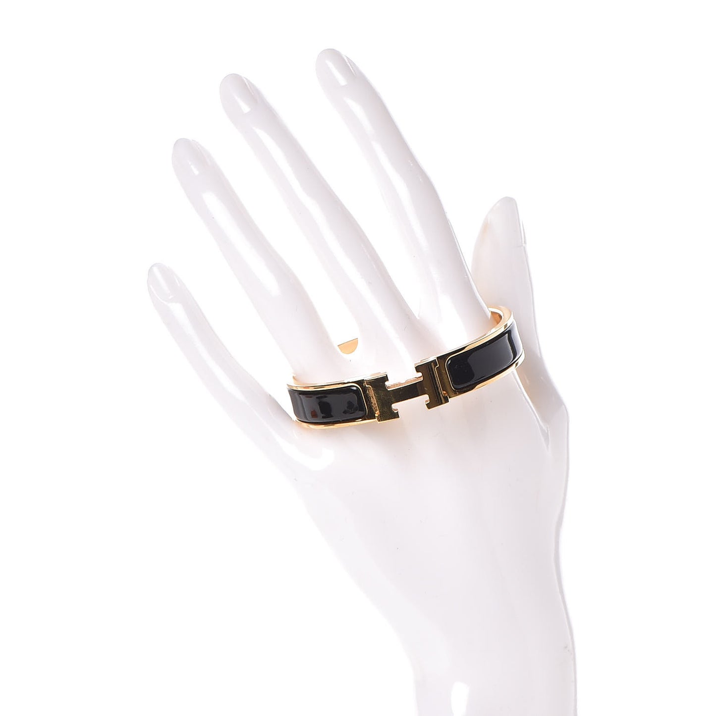 Enamel Narrow Clic Clac H Bracelet PM Black