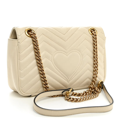 Gucci Calfskin Matelasse Small GG Marmont Shoulder Bag White 3 of 12