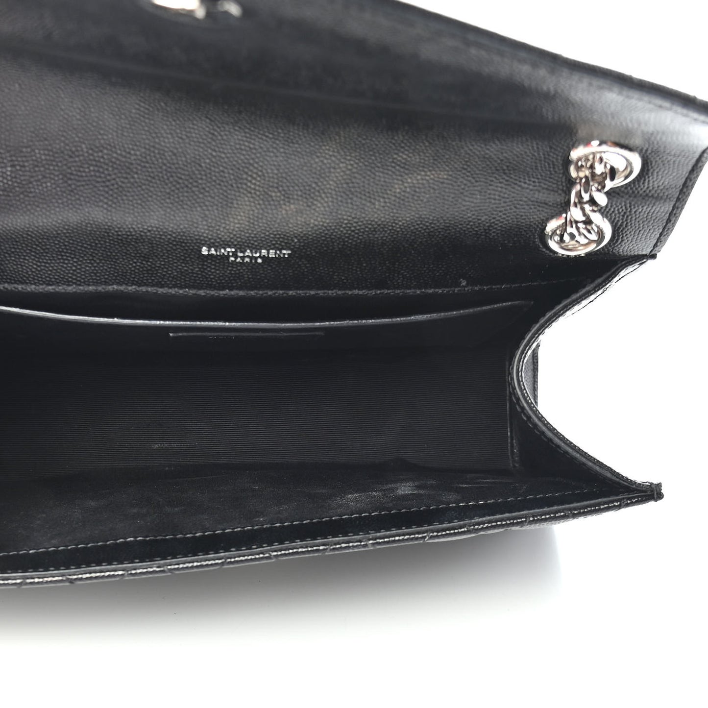 Grain De Poudre Textured Mixed Matelasse Triquilt Medium Monogram Satchel Black