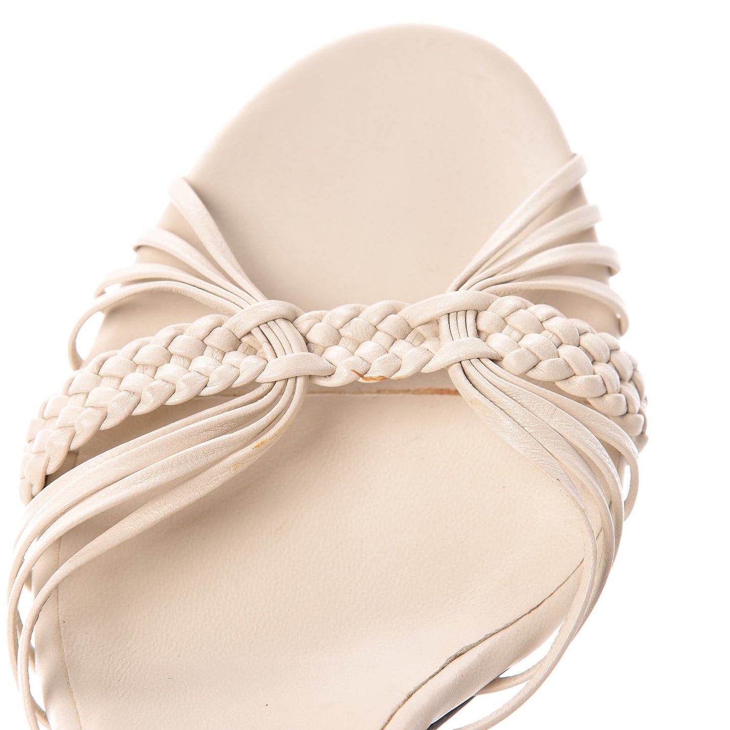 Calfskin Braided Sandals 6.5 Beige