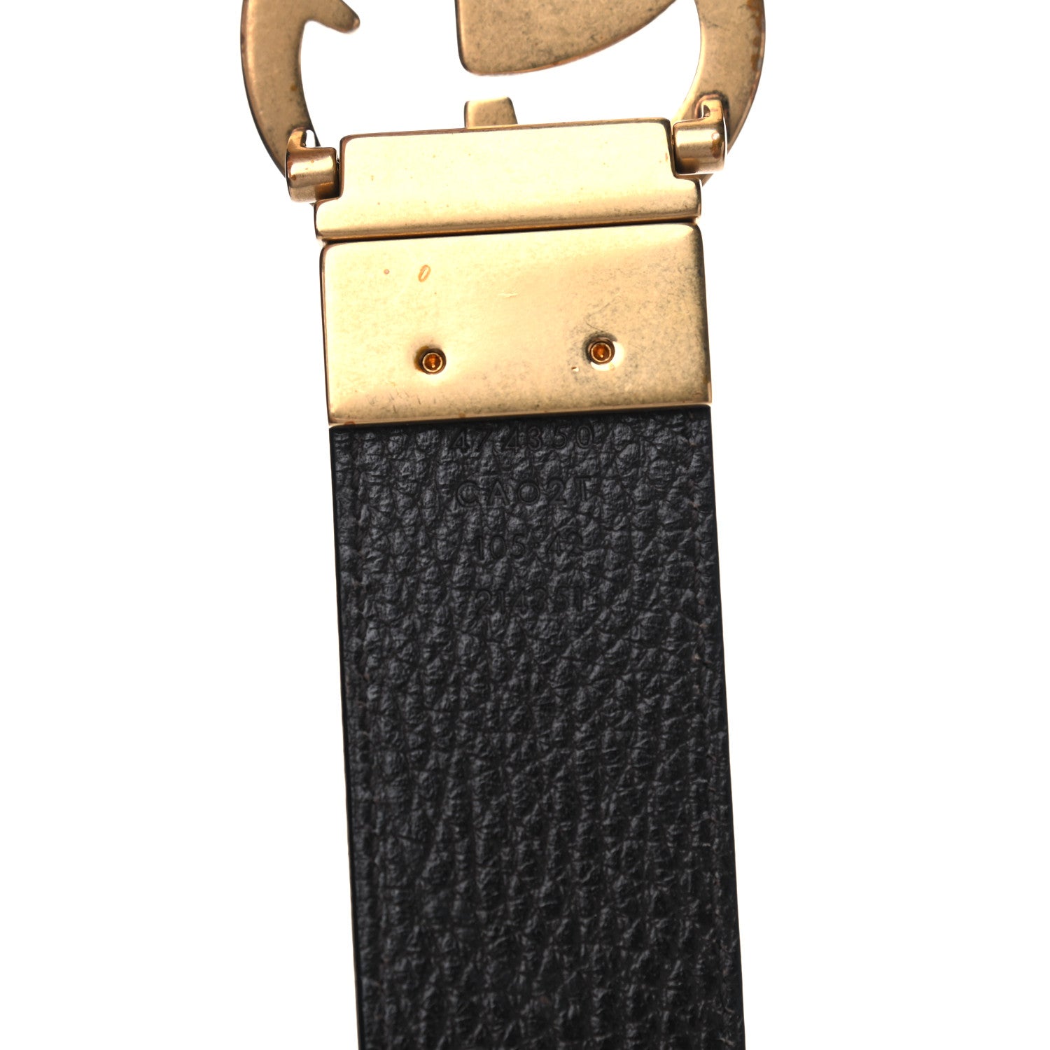 Gucci Calfskin Double G Reversible 37mm Belt 105 42 Black Cocoa 3 of 5