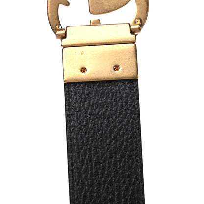 Gucci Calfskin Double G Reversible 37mm Belt 105 42 Black Cocoa 3 of 5