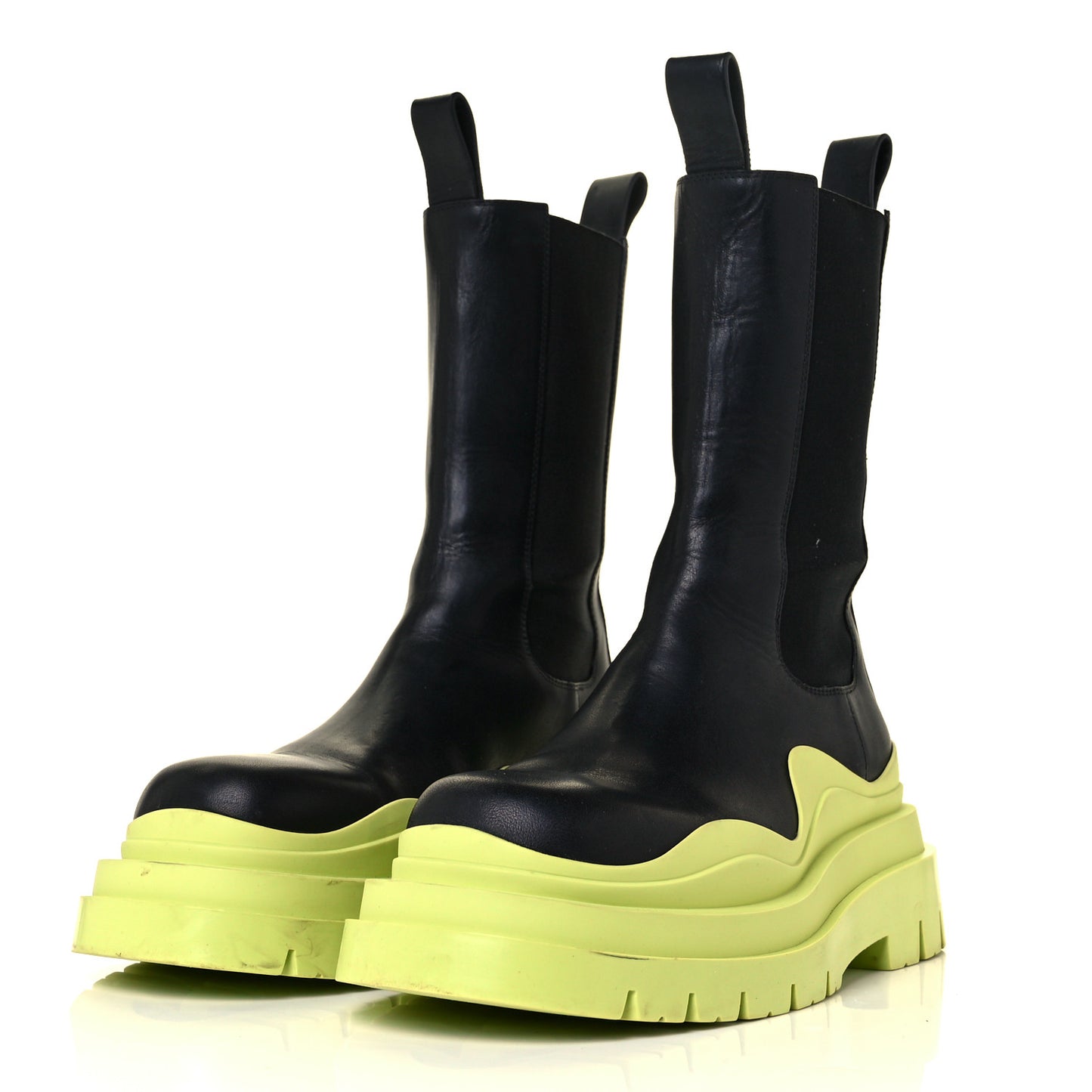 Calfskin The Tire Chelsea Boots 37.5 Black Seagrass