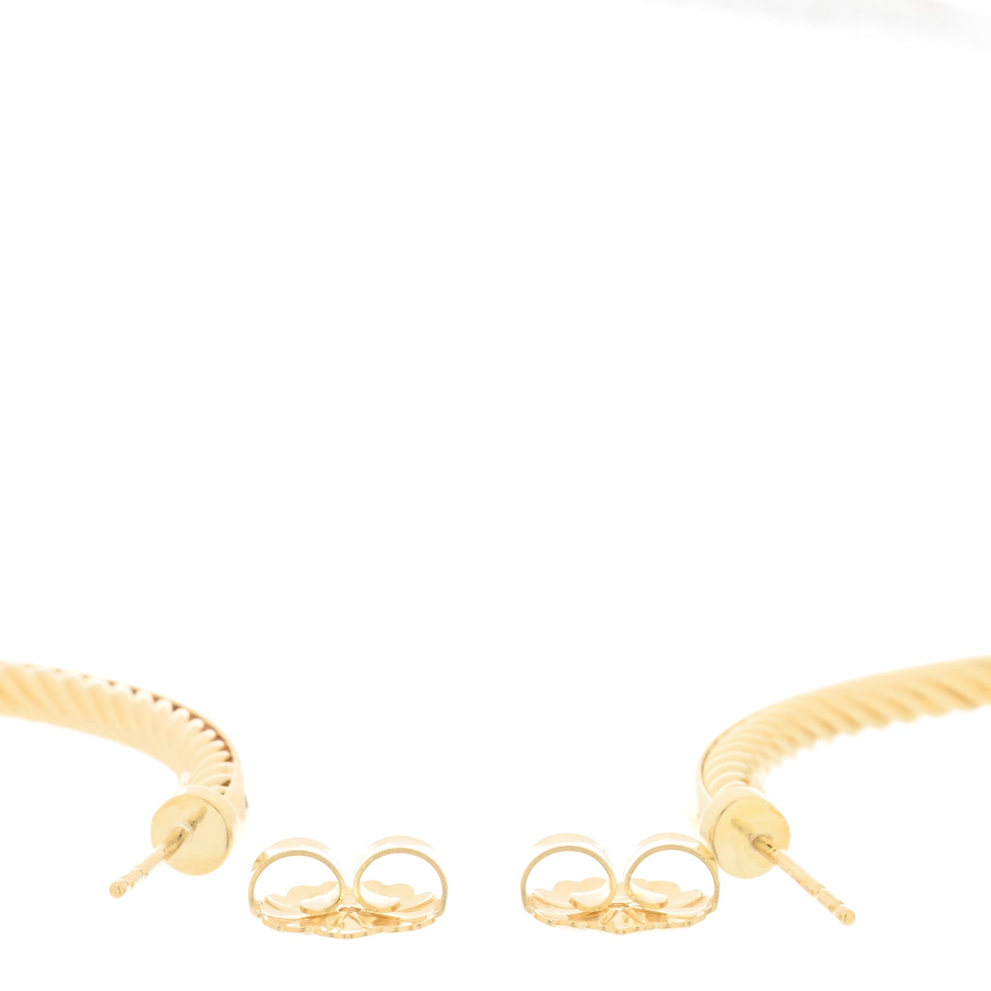 18K Yellow Gold Large Cablespira Hoop Earrings