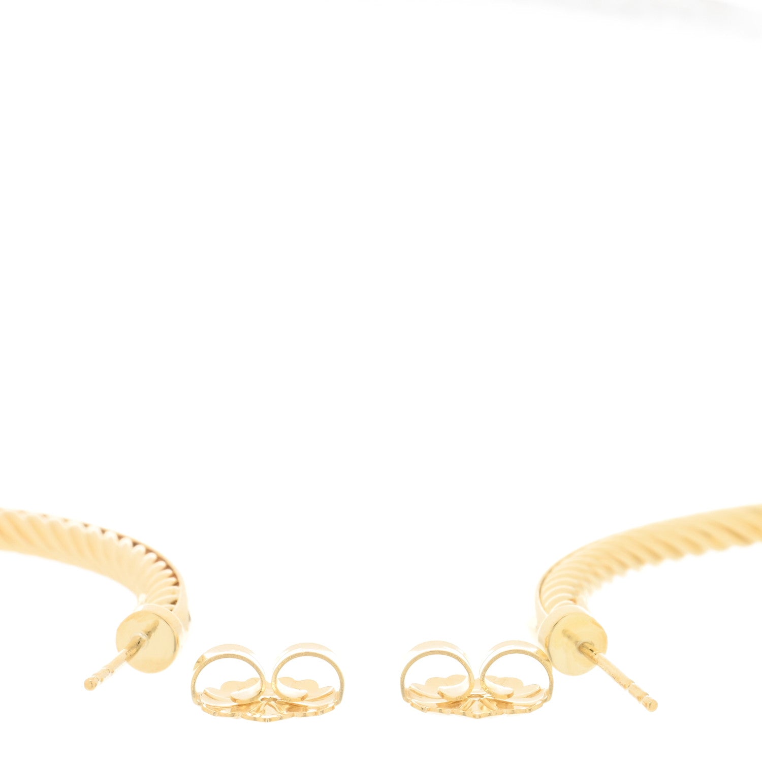 David Yurman 18K Yellow Gold Large Cablespira Hoop Earrings 3 of 4