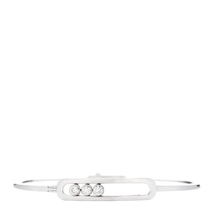 Messika 18K White Gold Diamond Thin Move Bangle Bracelet 2 of 5