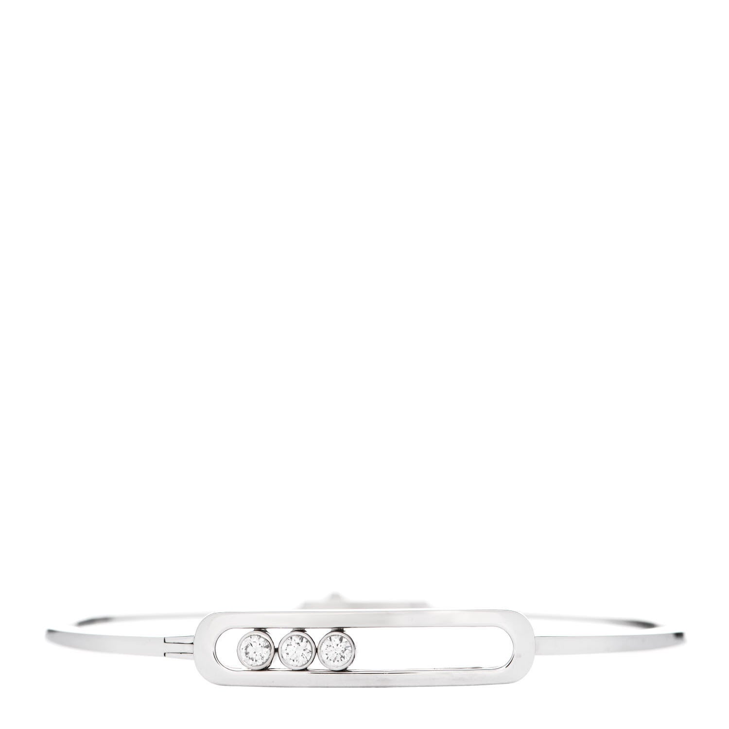 Messika 18K White Gold Diamond Thin Move Bangle Bracelet 2 of 5