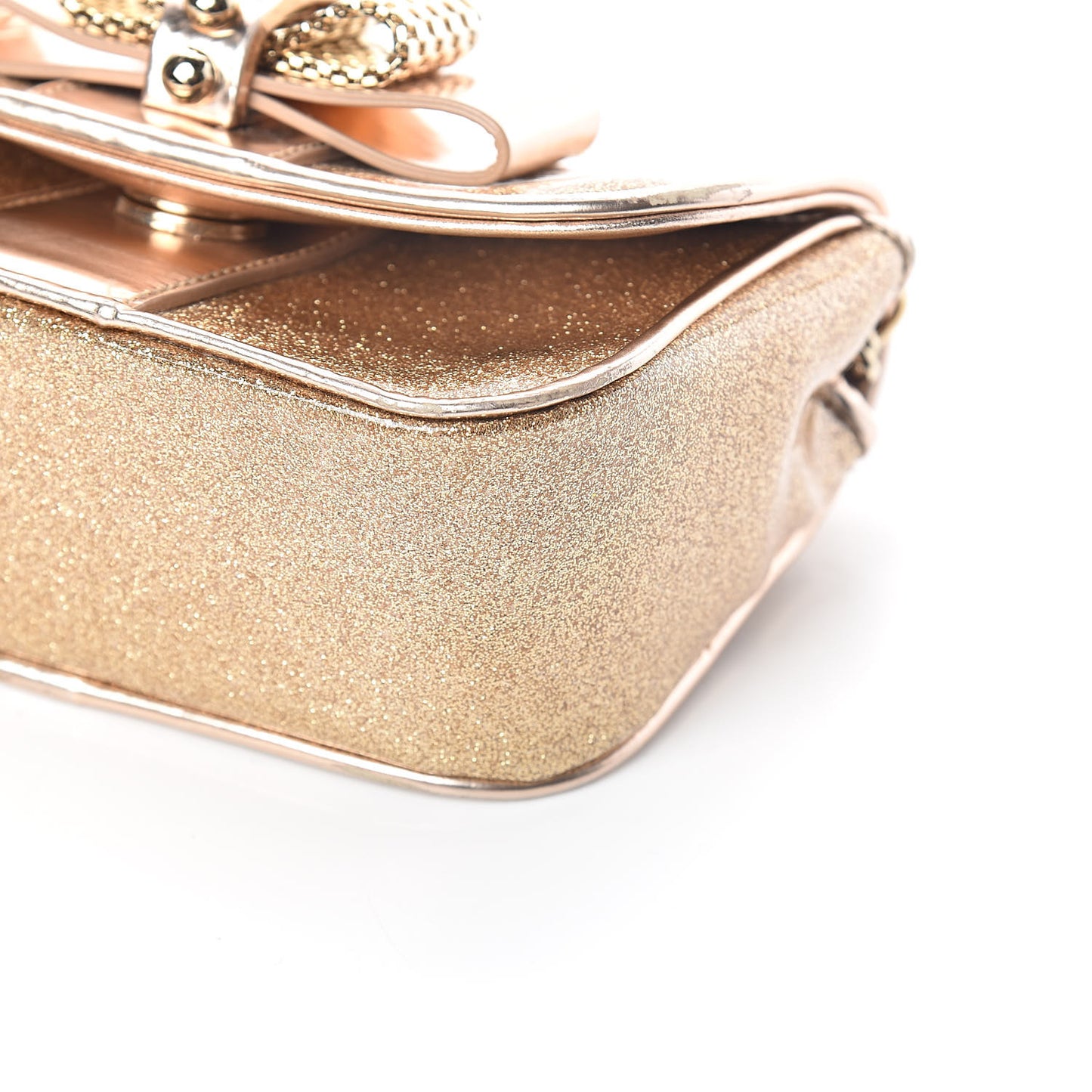 Mini Glitter PVC Specchio Sweety Charity Crossbody Bag Nude