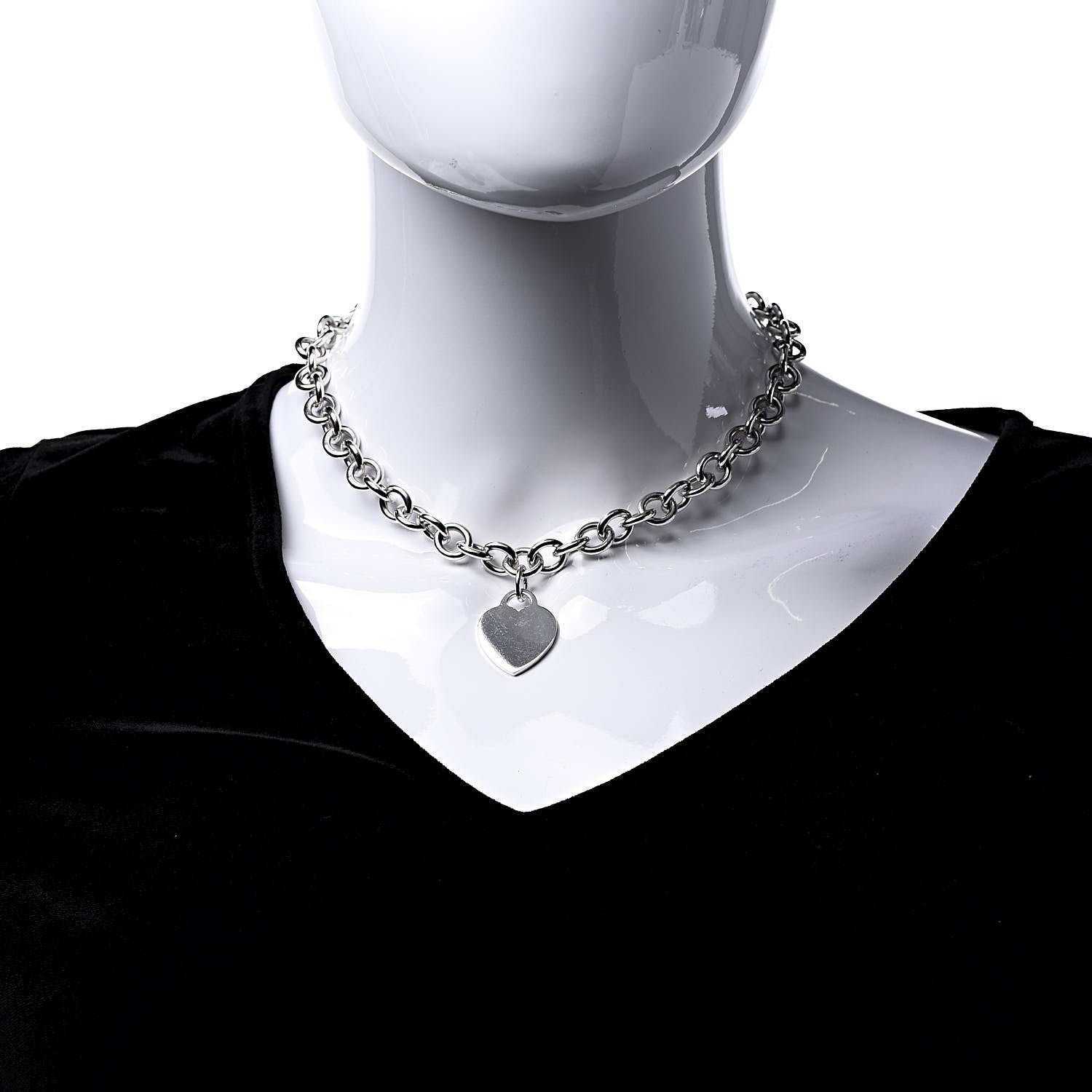 Tiffany Sterling Silver Heart Tag Necklace 2 of 6