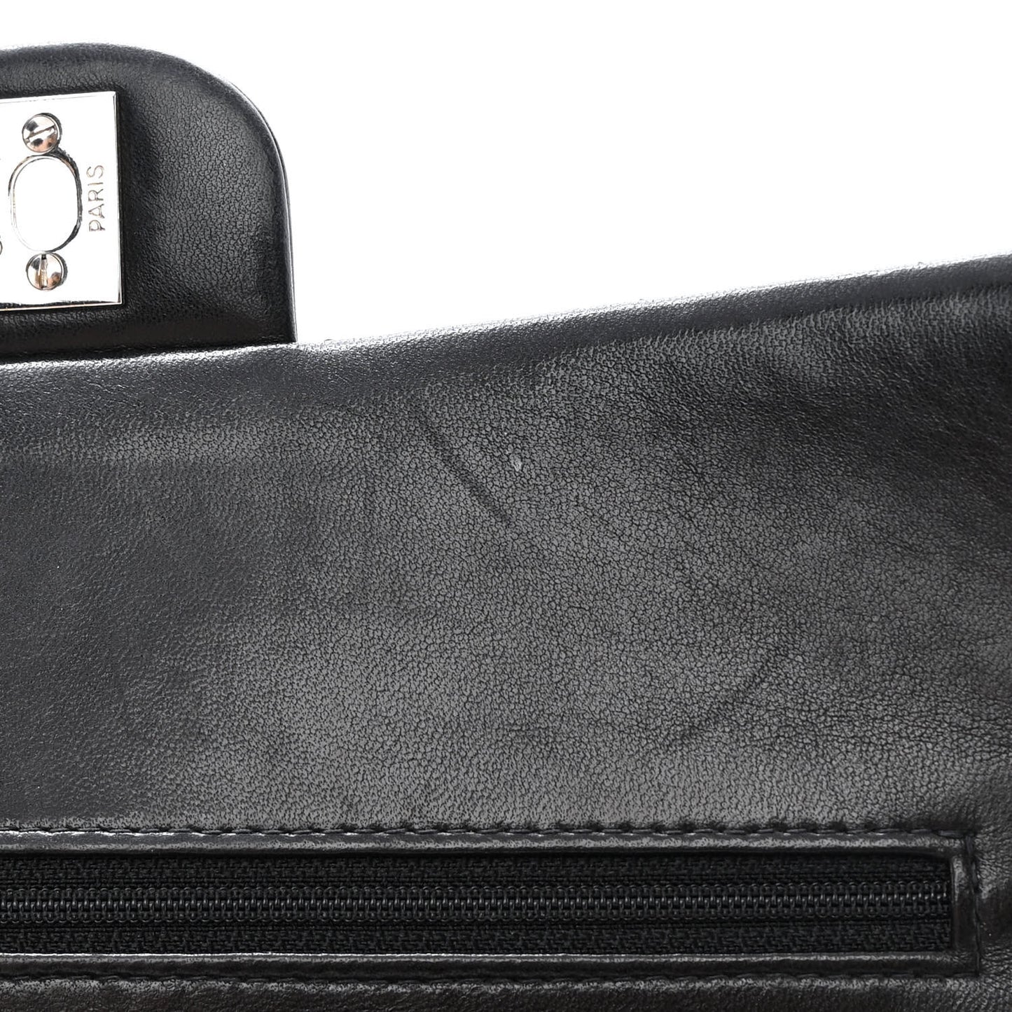 Lambskin Quilted Medium Double Flap Black