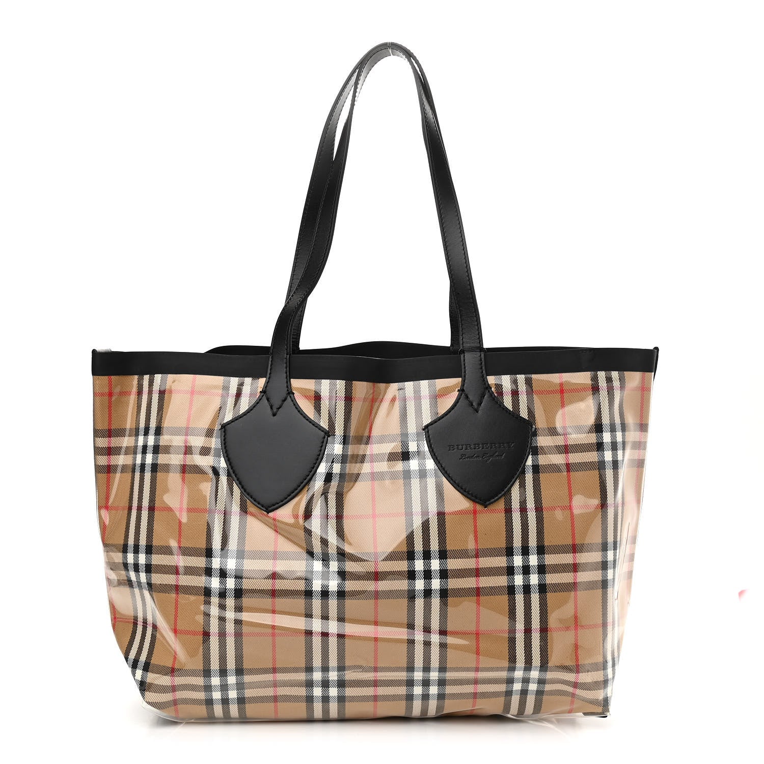 Burberry Vintage Check Transparent Large The Giant Reversible Tote Black 1 of 10