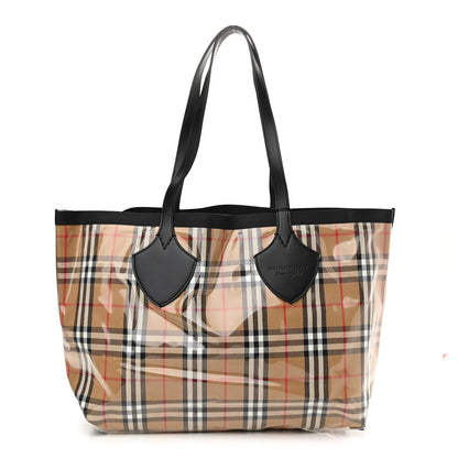 Burberry Vintage Check Transparent Large The Giant Reversible Tote Black 1 of 10