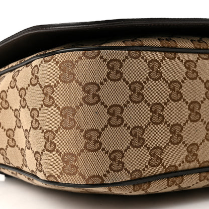 Gucci Monogram Large Flap Messenger Bag Beige Dark Brown 9 of 10